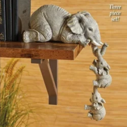 3 pcs Elephant Figurines